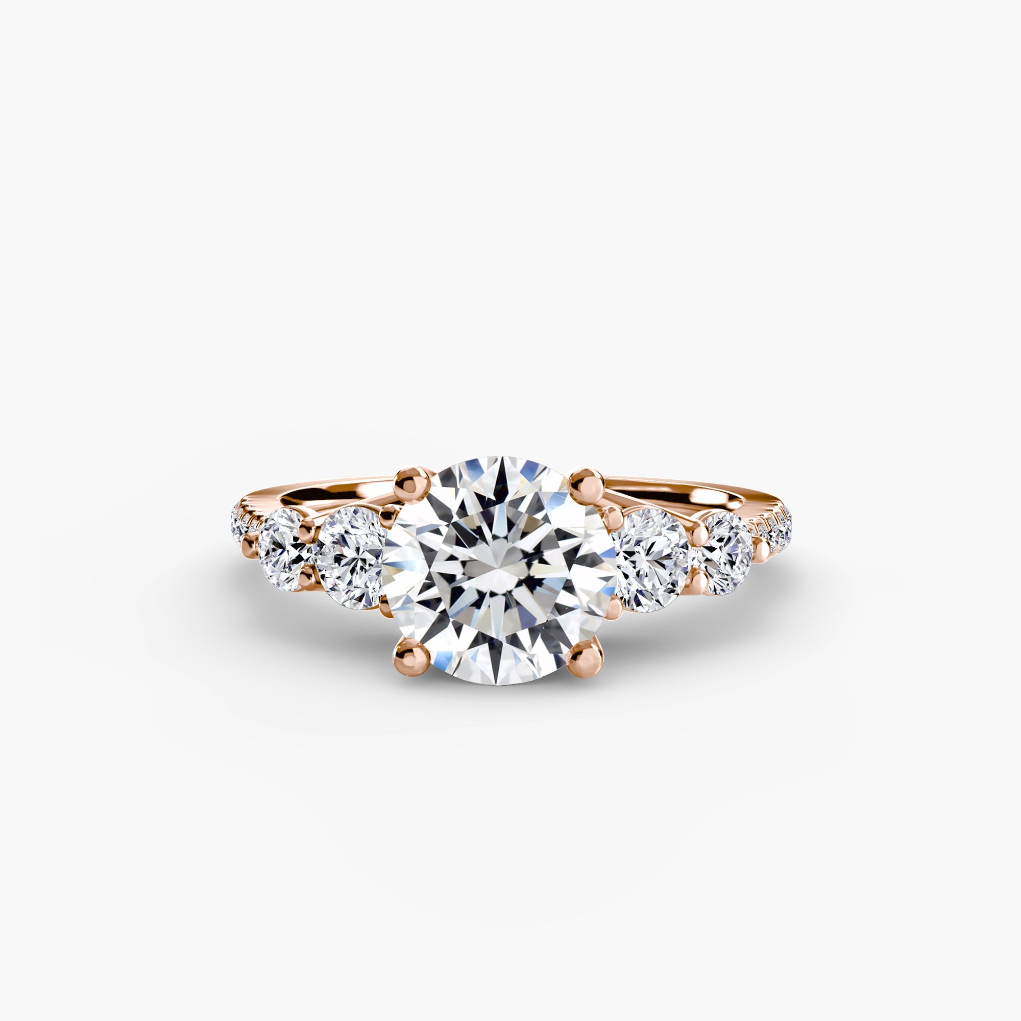 Five Stone Ring with Pavé Band EclectiCarat