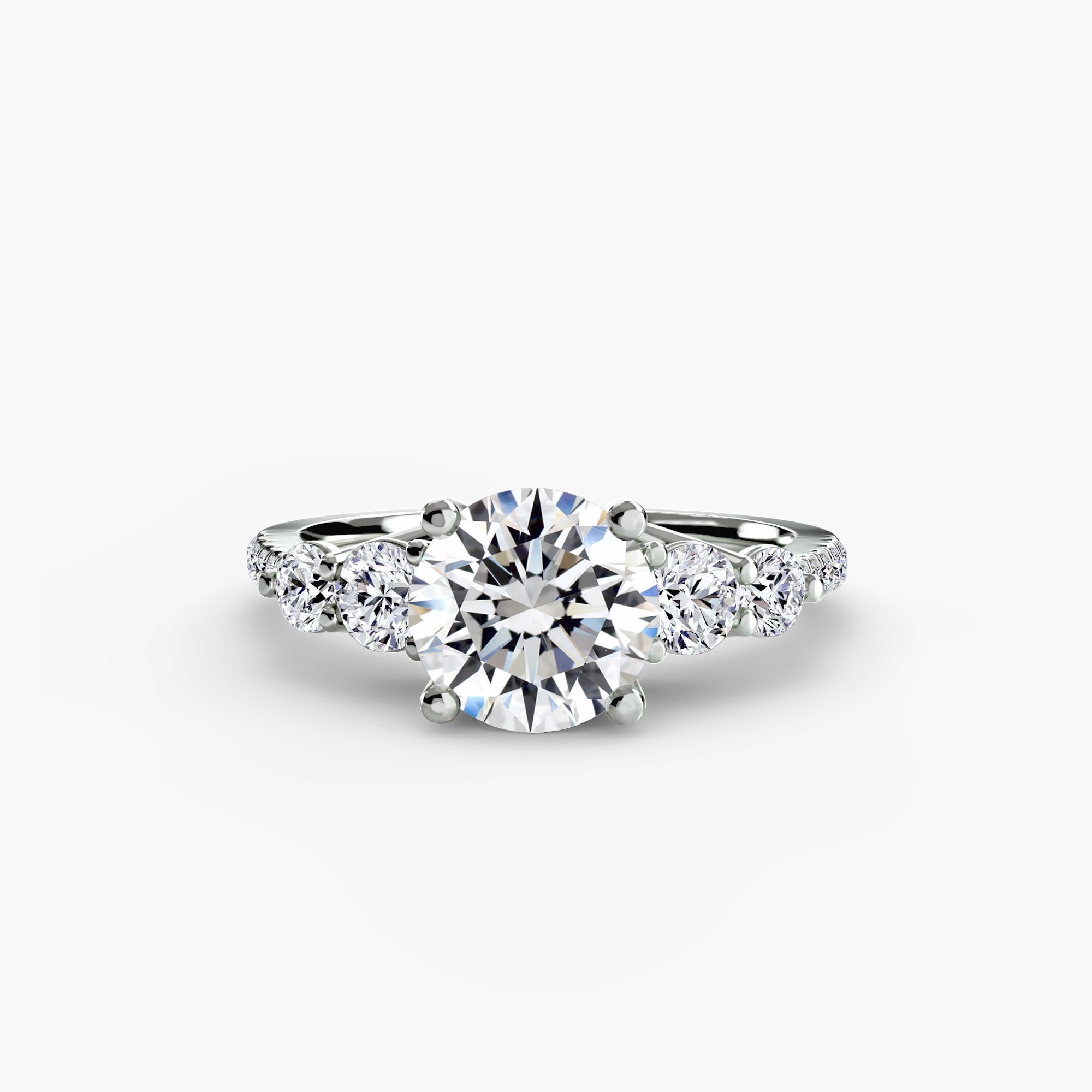 Five Stone Ring with Pavé Band EclectiCarat
