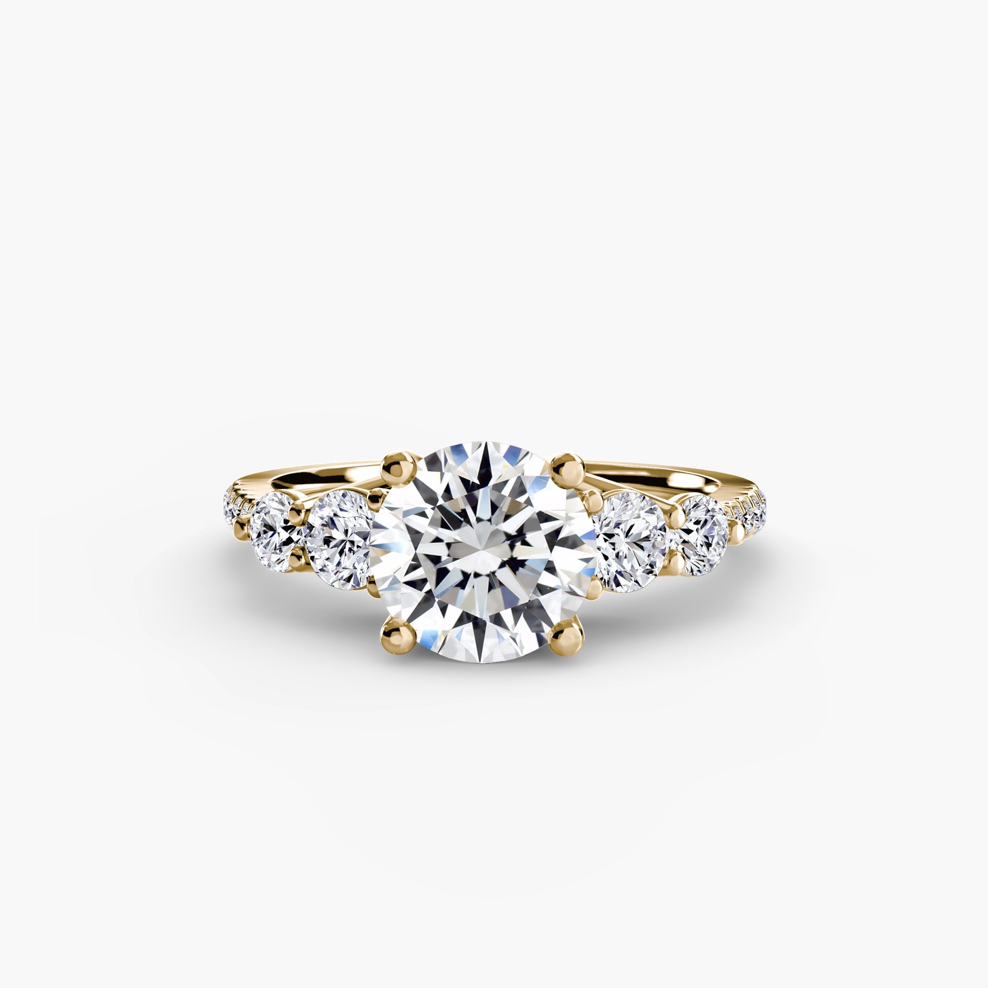 Five Stone Ring with Pavé Band EclectiCarat