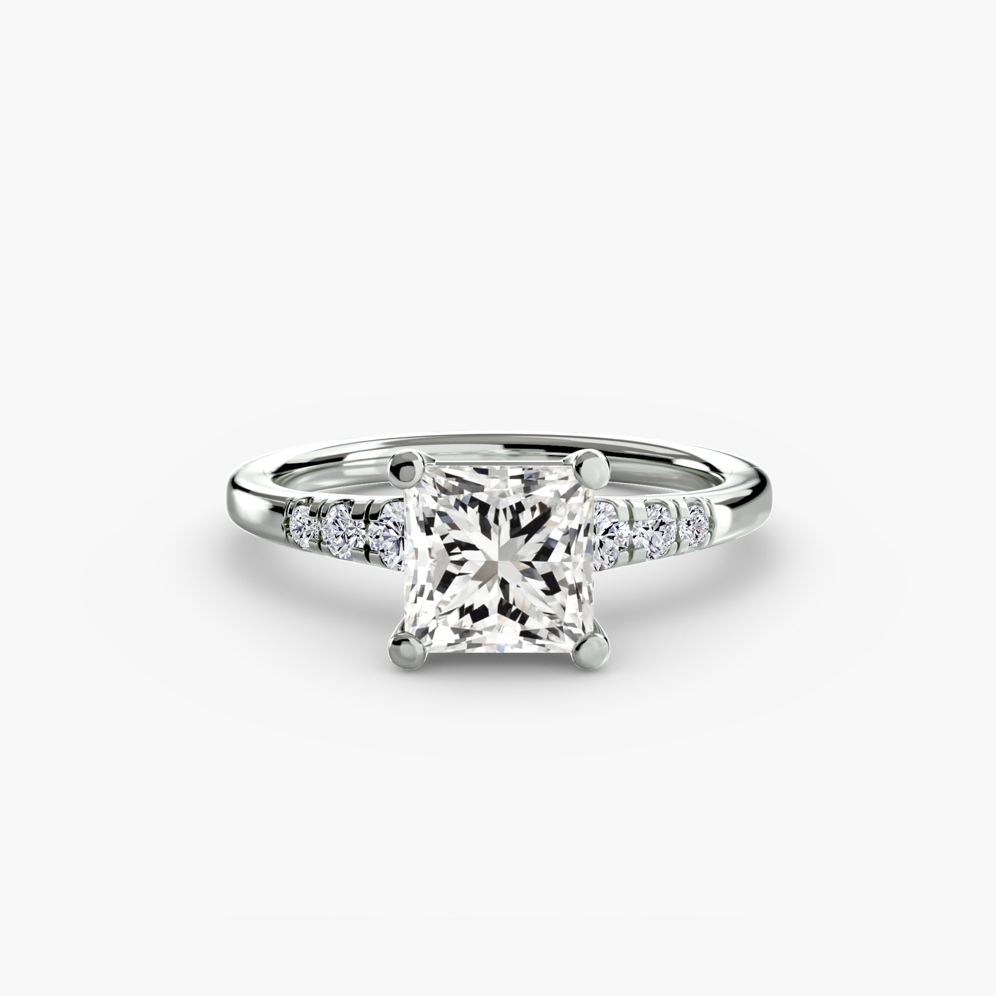 Solitaire with Shoulder Accents EclectiCarat