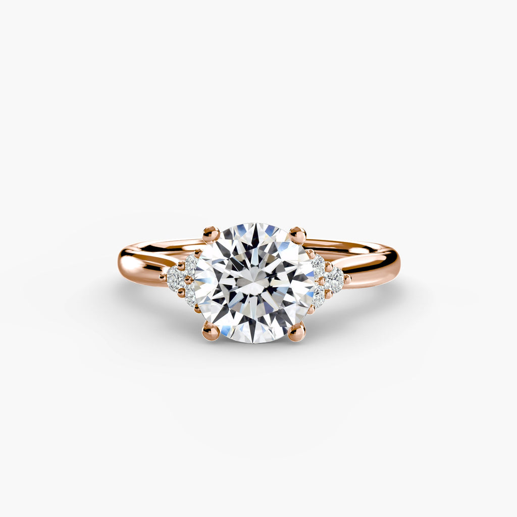 Solitaire with Cluster Shoulders EclectiCarat