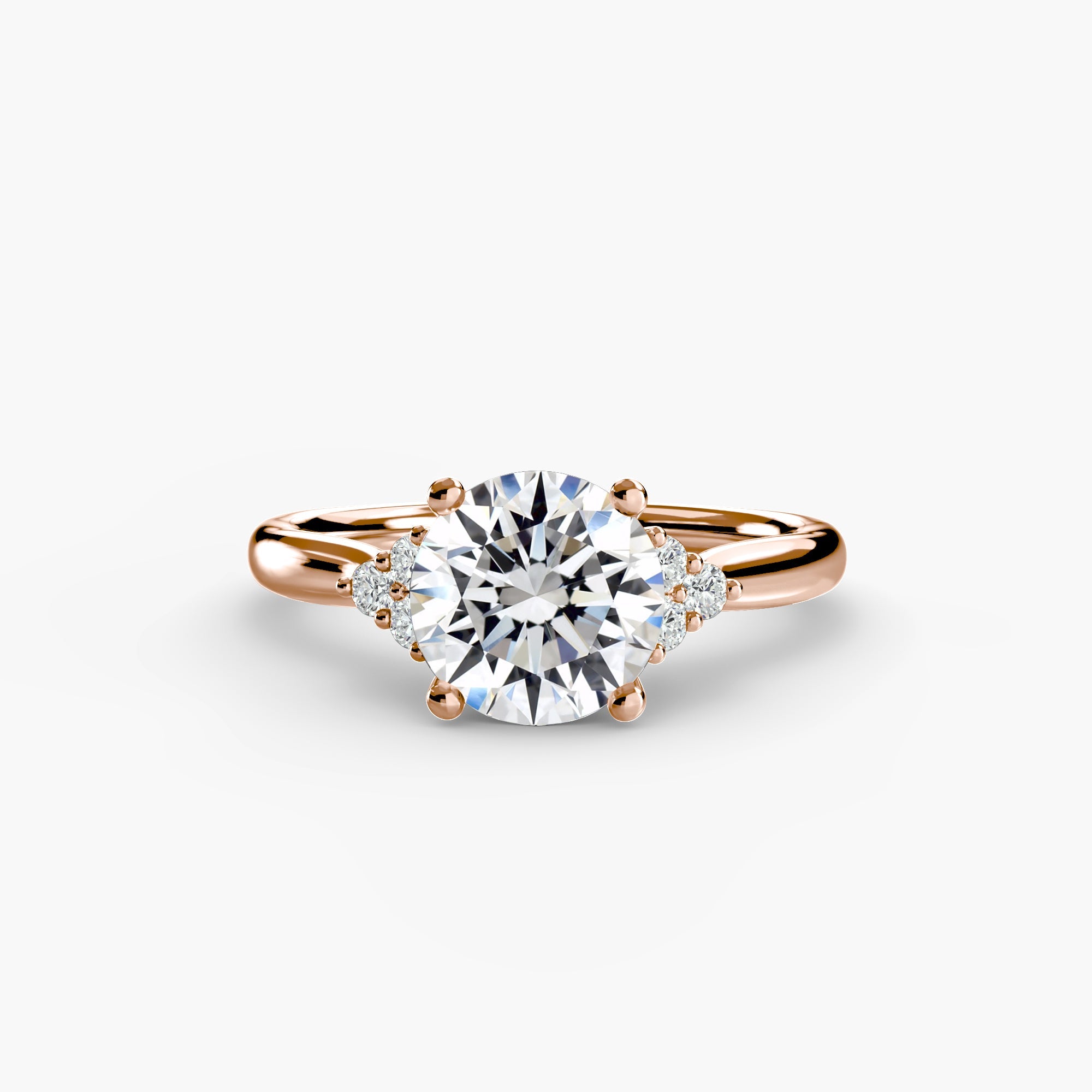 Solitaire with Cluster Shoulders EclectiCarat
