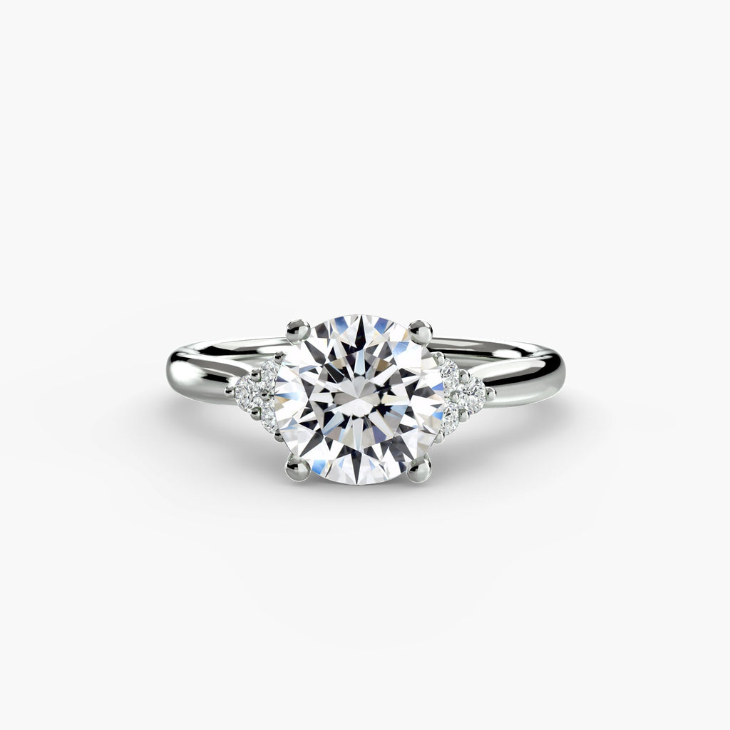 Solitaire with Cluster Shoulders EclectiCarat