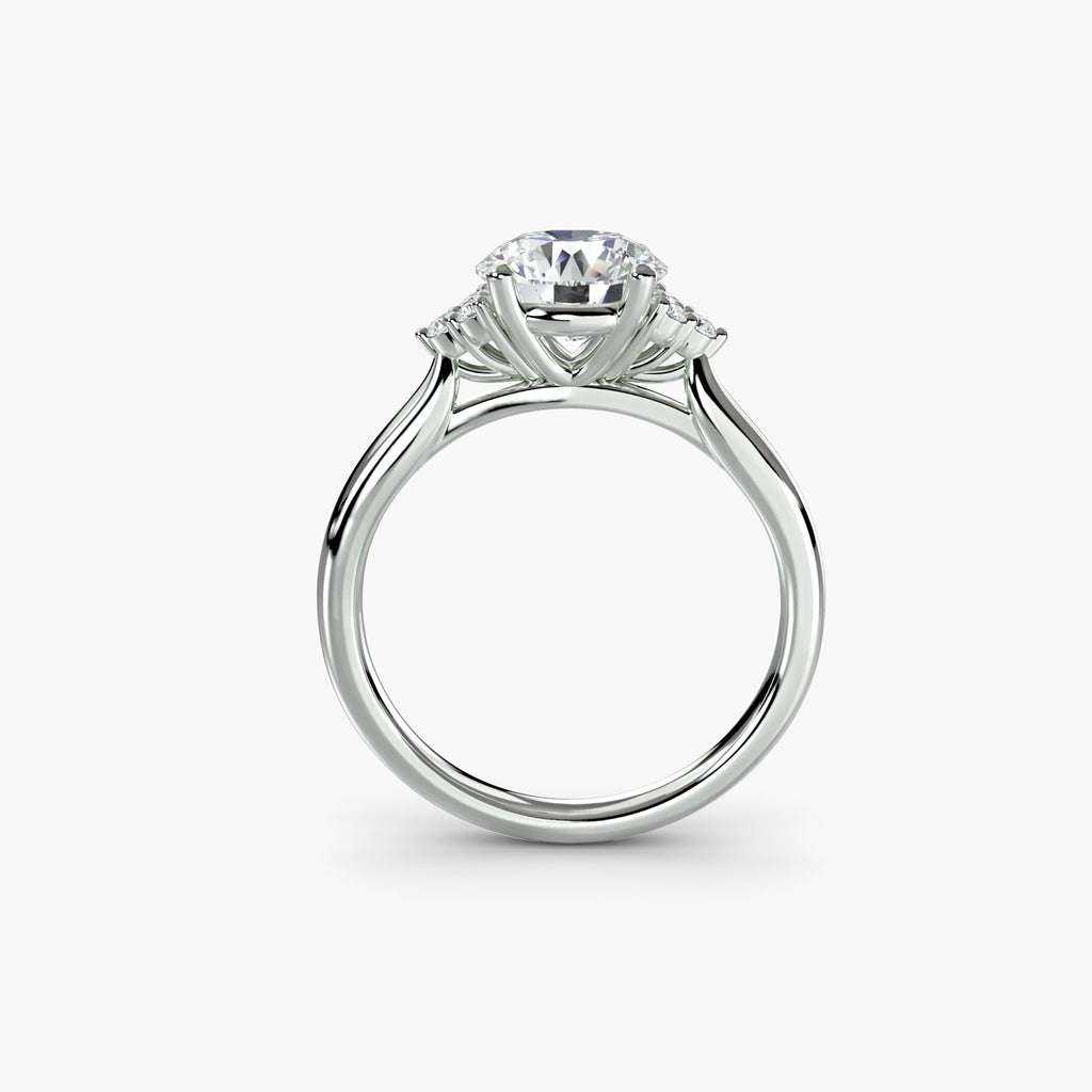 Solitaire with Cluster Shoulders EclectiCarat