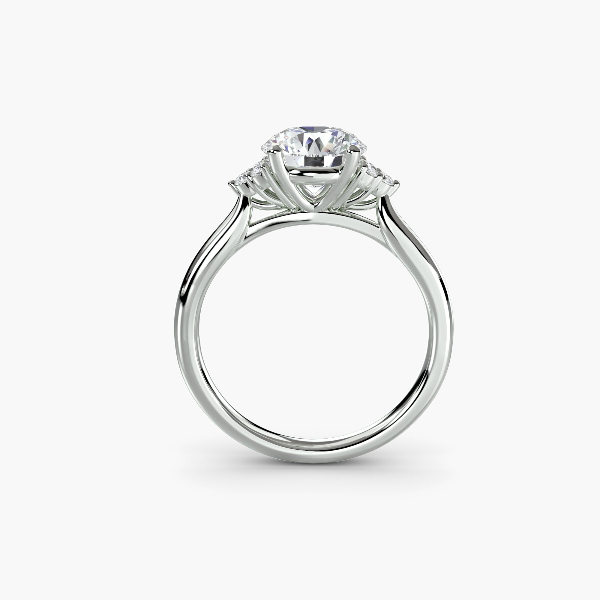 Solitaire with Cluster Shoulders EclectiCarat