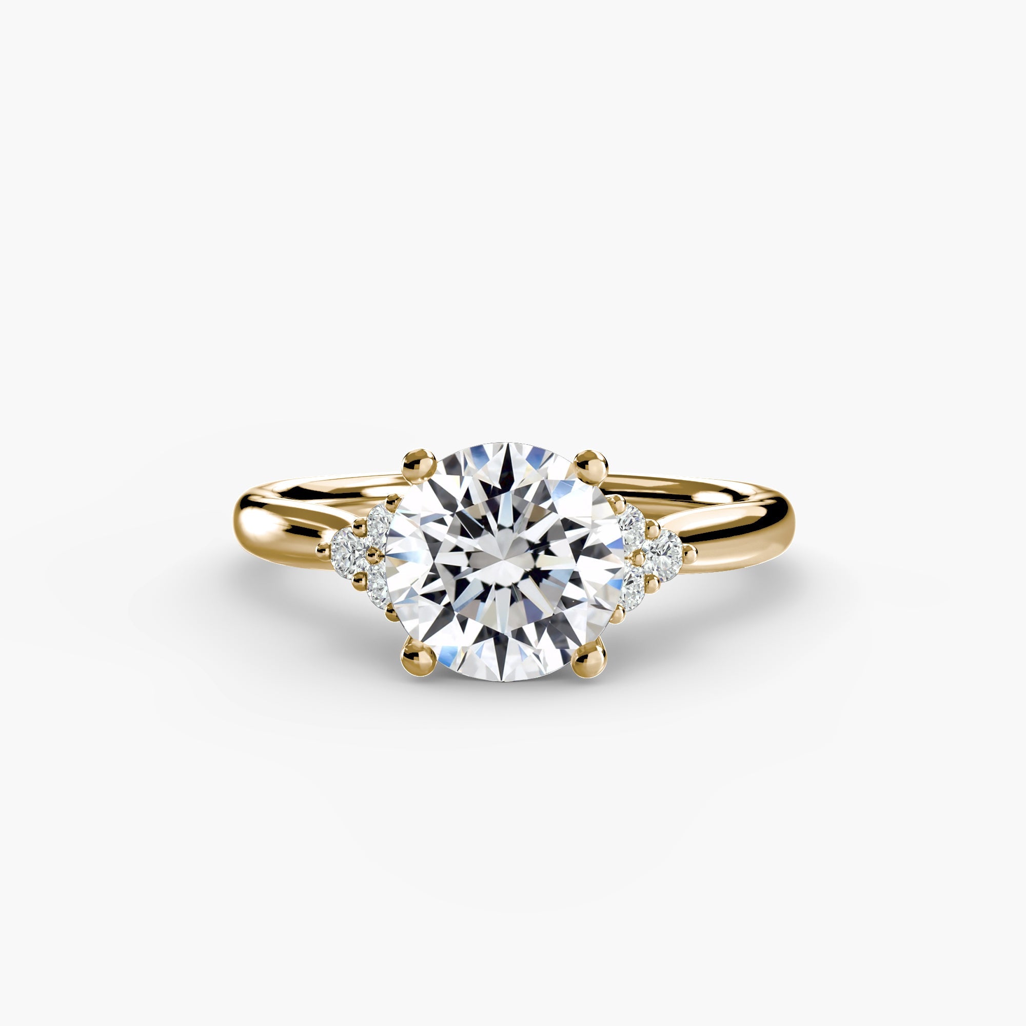 Solitaire with Cluster Shoulders EclectiCarat