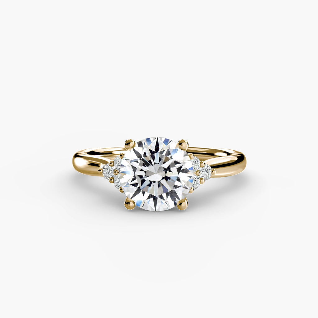 Solitaire with Cluster Shoulders EclectiCarat