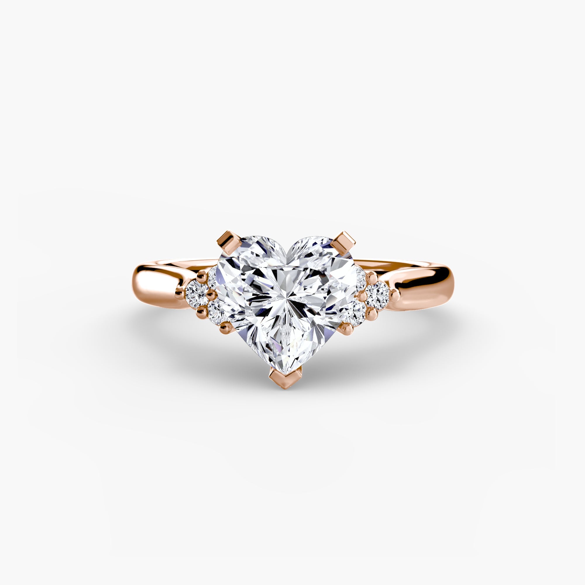 Solitaire with Cluster Shoulders 2 EclectiCarat