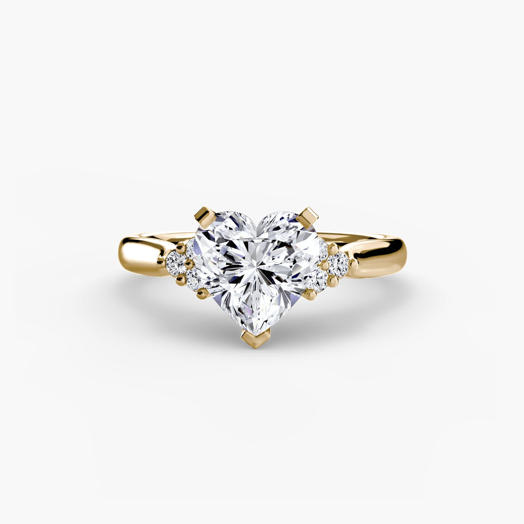 Solitaire with Cluster Shoulders 2 EclectiCarat