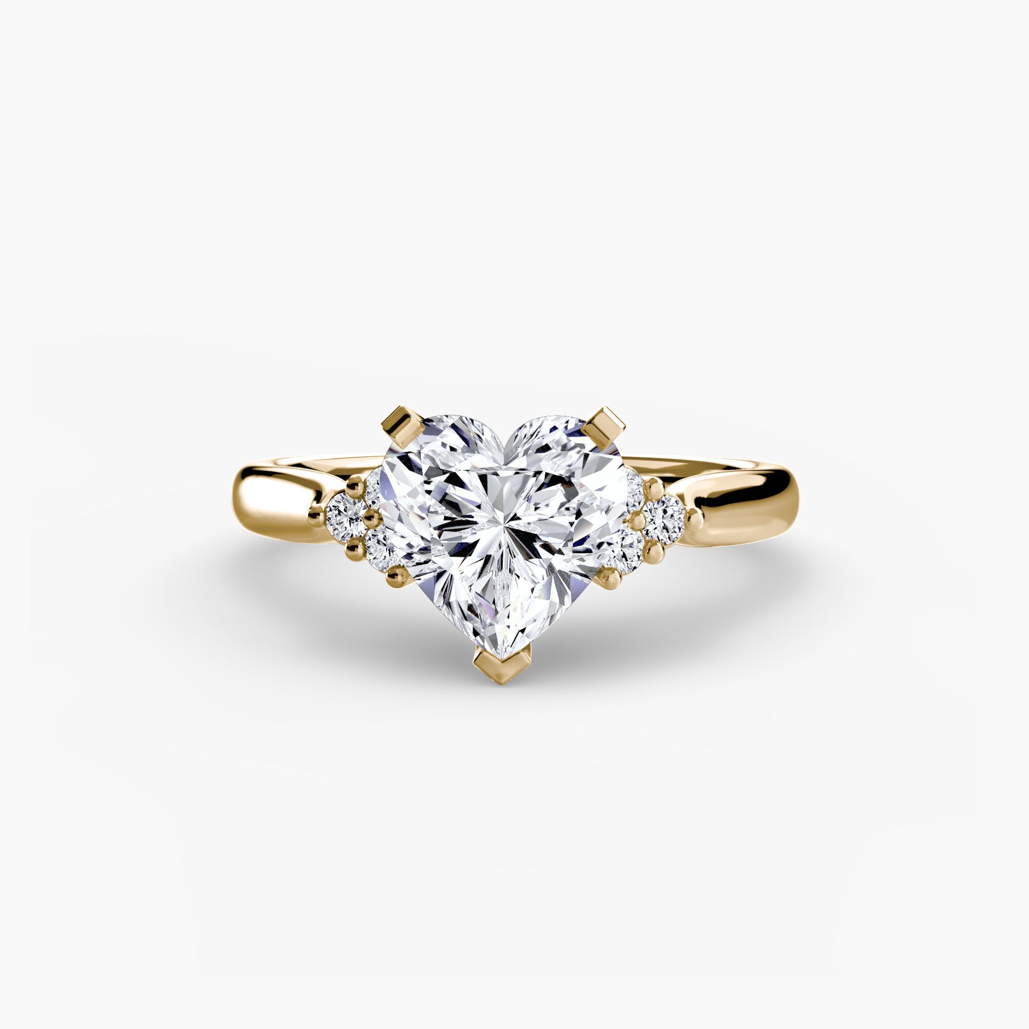 Solitaire with Cluster Shoulders 2 EclectiCarat