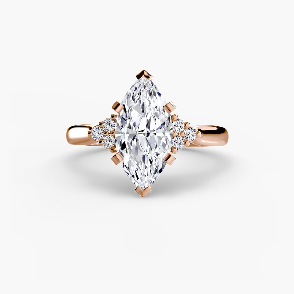 Solitaire with Cluster Shoulders 2 EclectiCarat