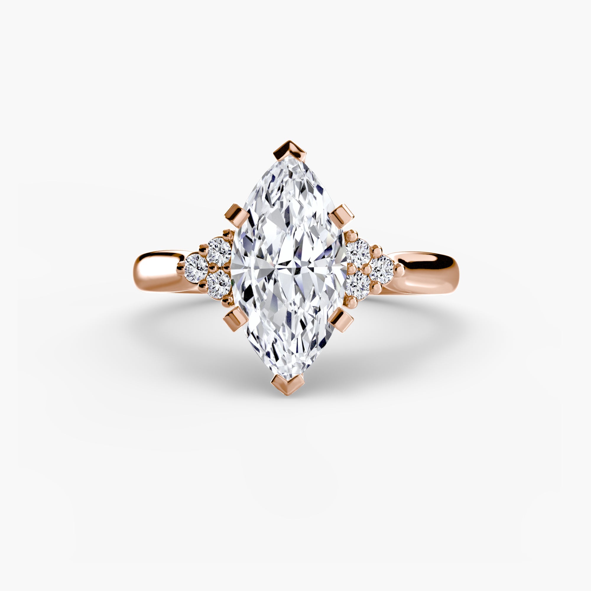 Solitaire with Cluster Shoulders 2 EclectiCarat