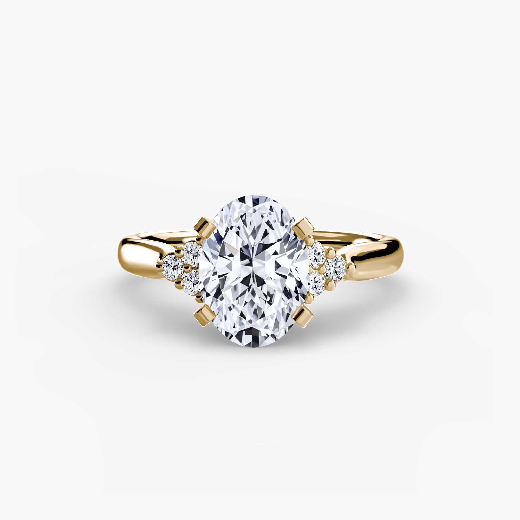 Solitaire with Cluster Shoulders 2 EclectiCarat