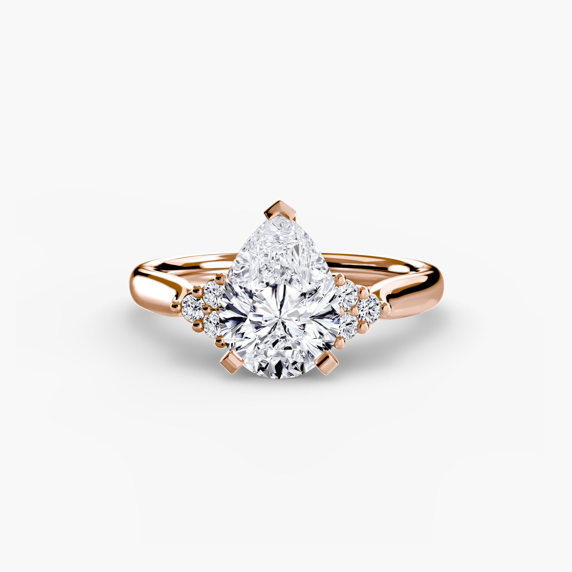 Solitaire with Cluster Shoulders 2 EclectiCarat