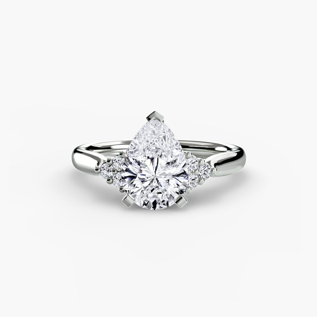 Solitaire with Cluster Shoulders 2 EclectiCarat