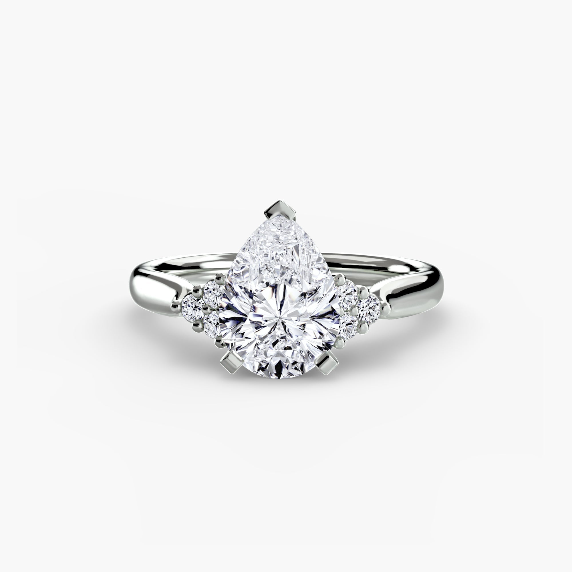Solitaire with Cluster Shoulders 2 EclectiCarat