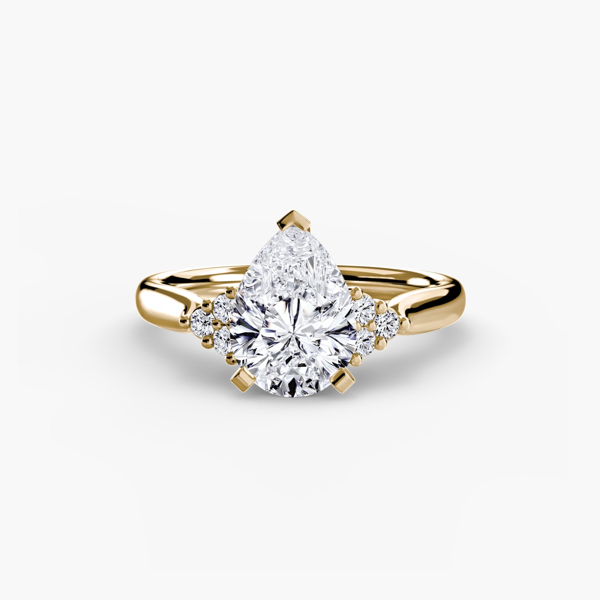 Solitaire with Cluster Shoulders 2 EclectiCarat