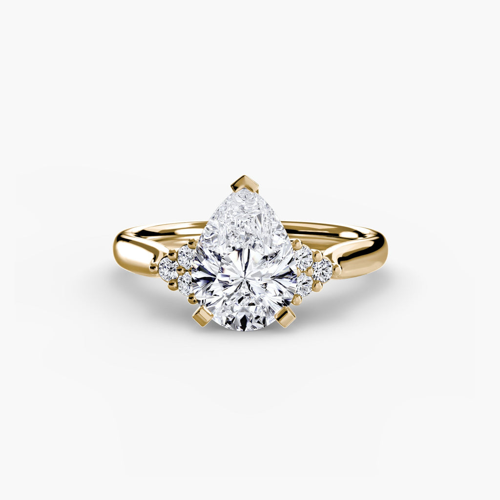 Solitaire with Cluster Shoulders 2 EclectiCarat