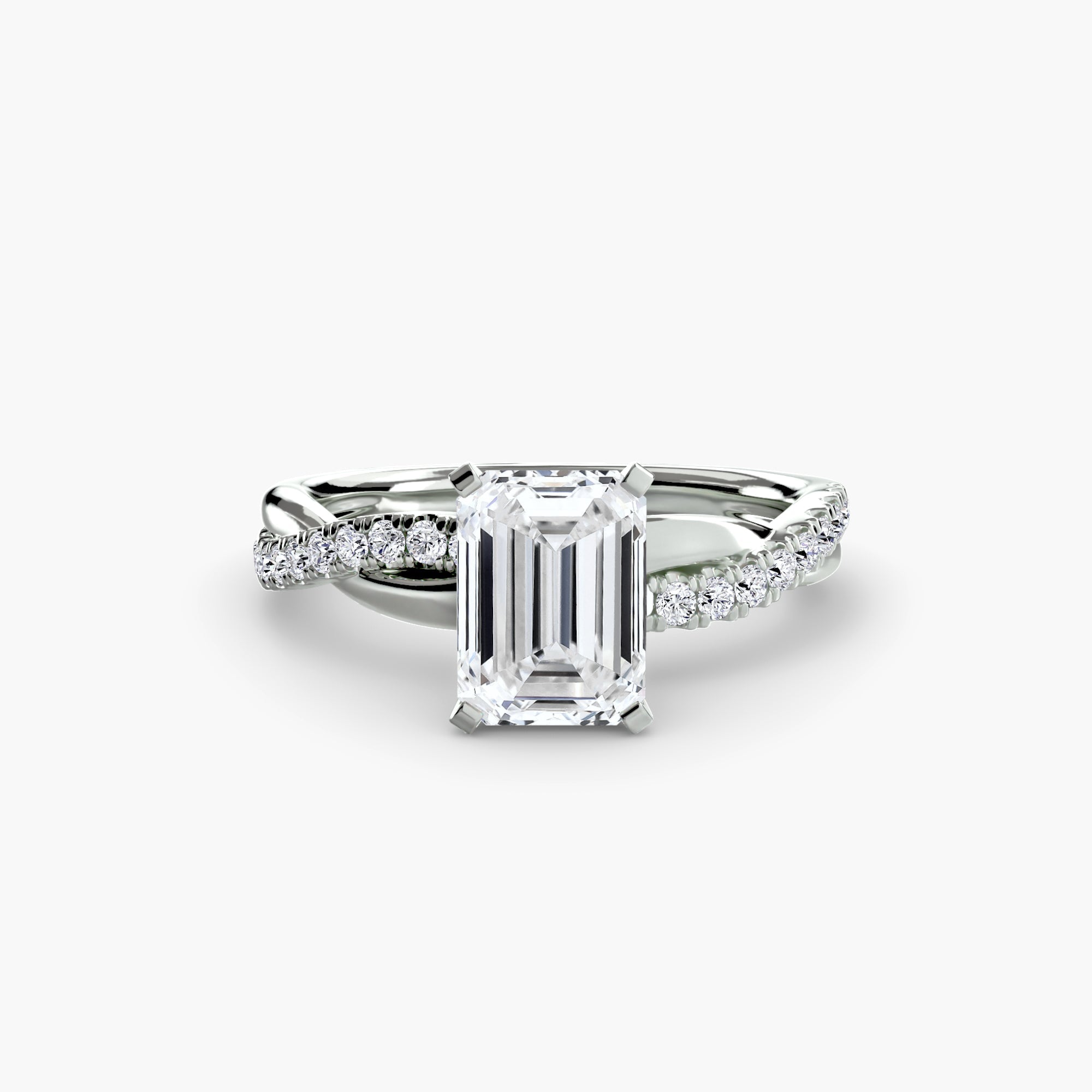 The Emerald Twist Pavé Ring EclectiCarat