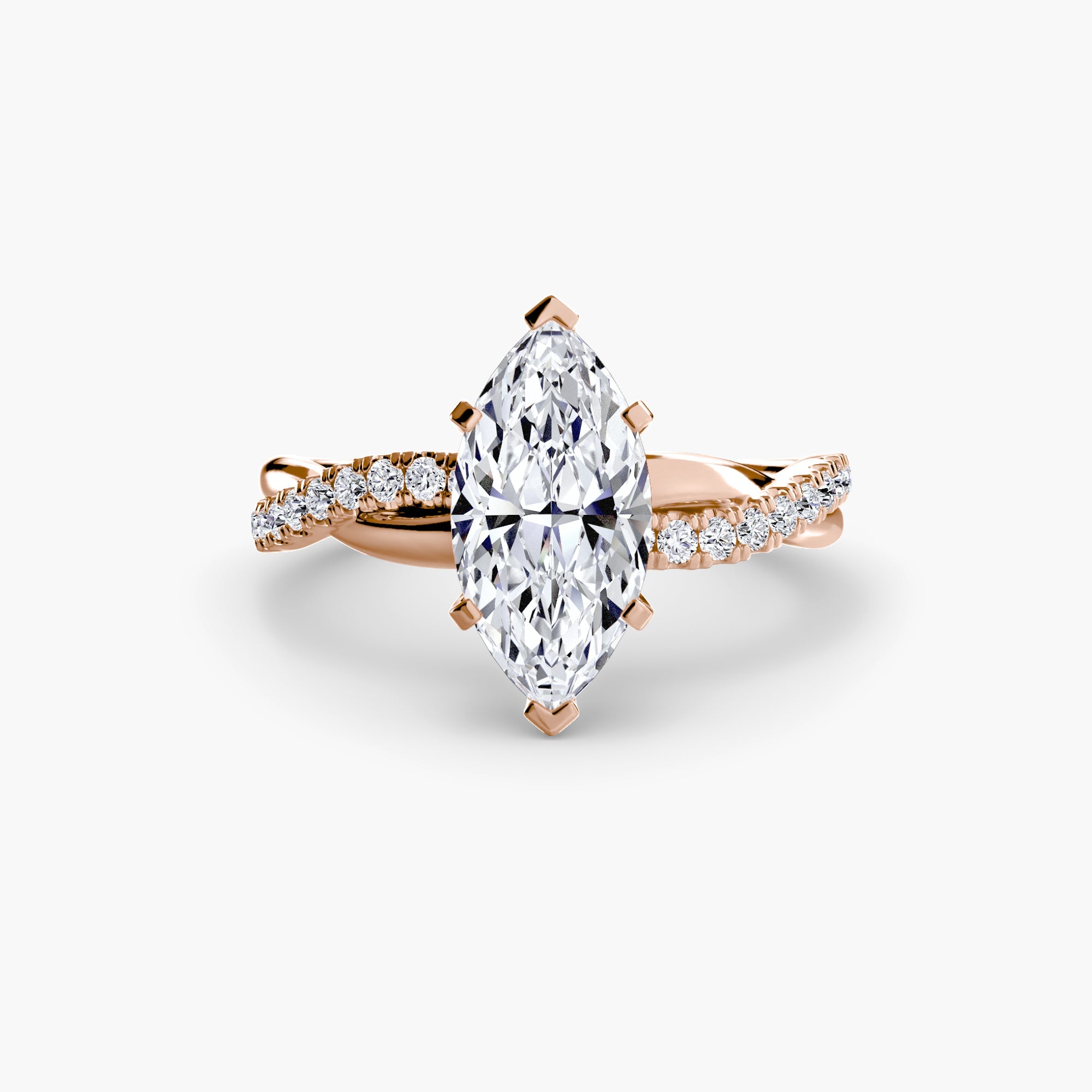 The Emerald Twist Pavé Ring EclectiCarat