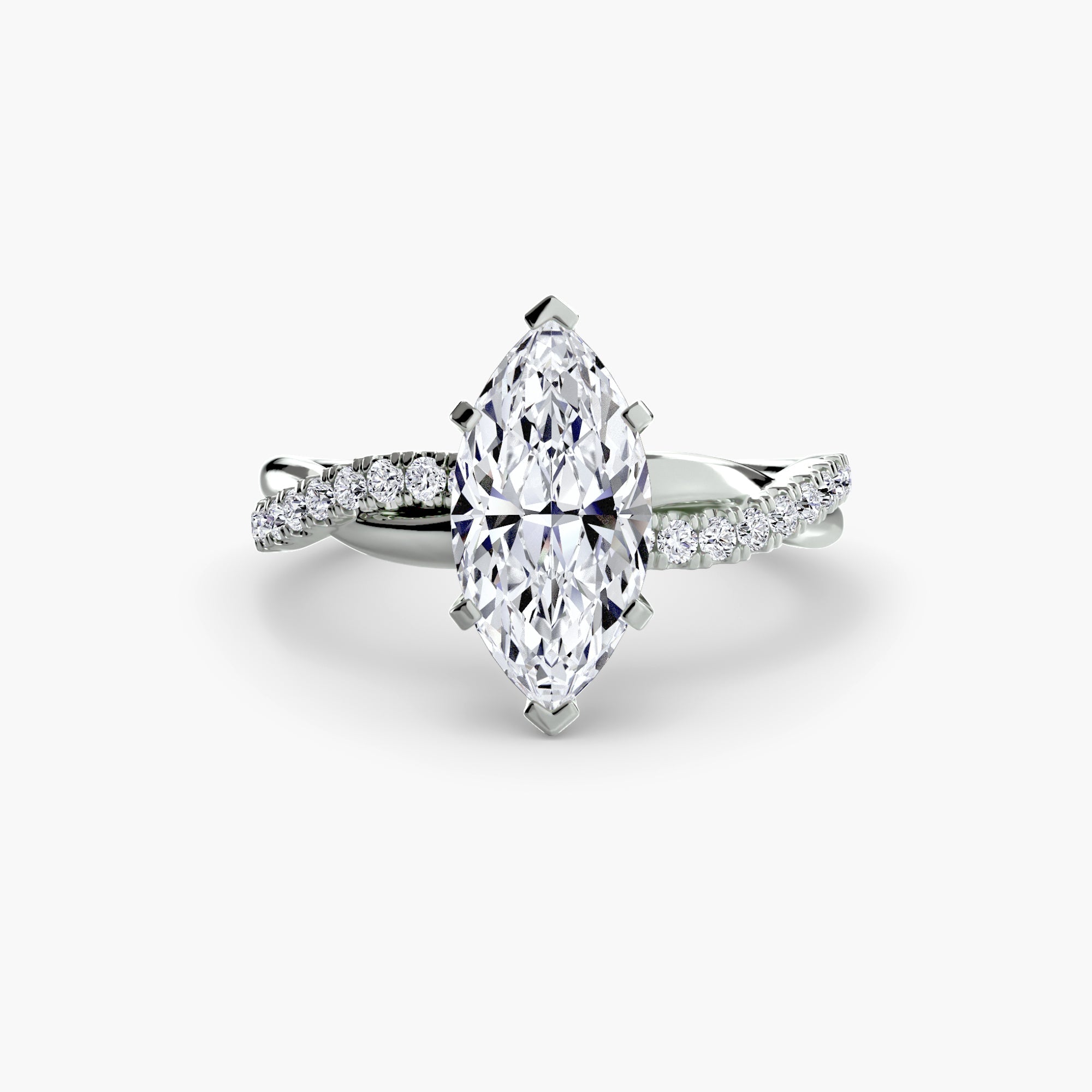 The Emerald Twist Pavé Ring EclectiCarat