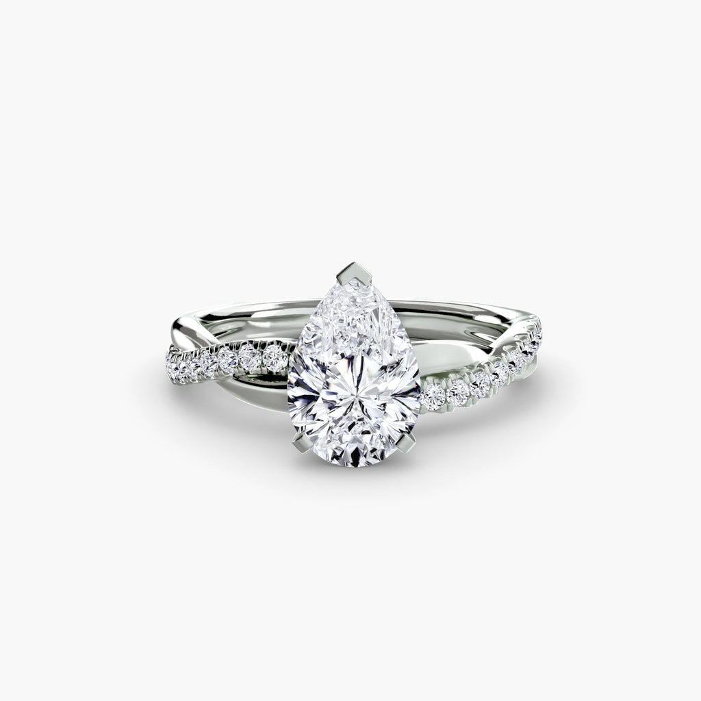 The Emerald Twist Pavé Ring EclectiCarat