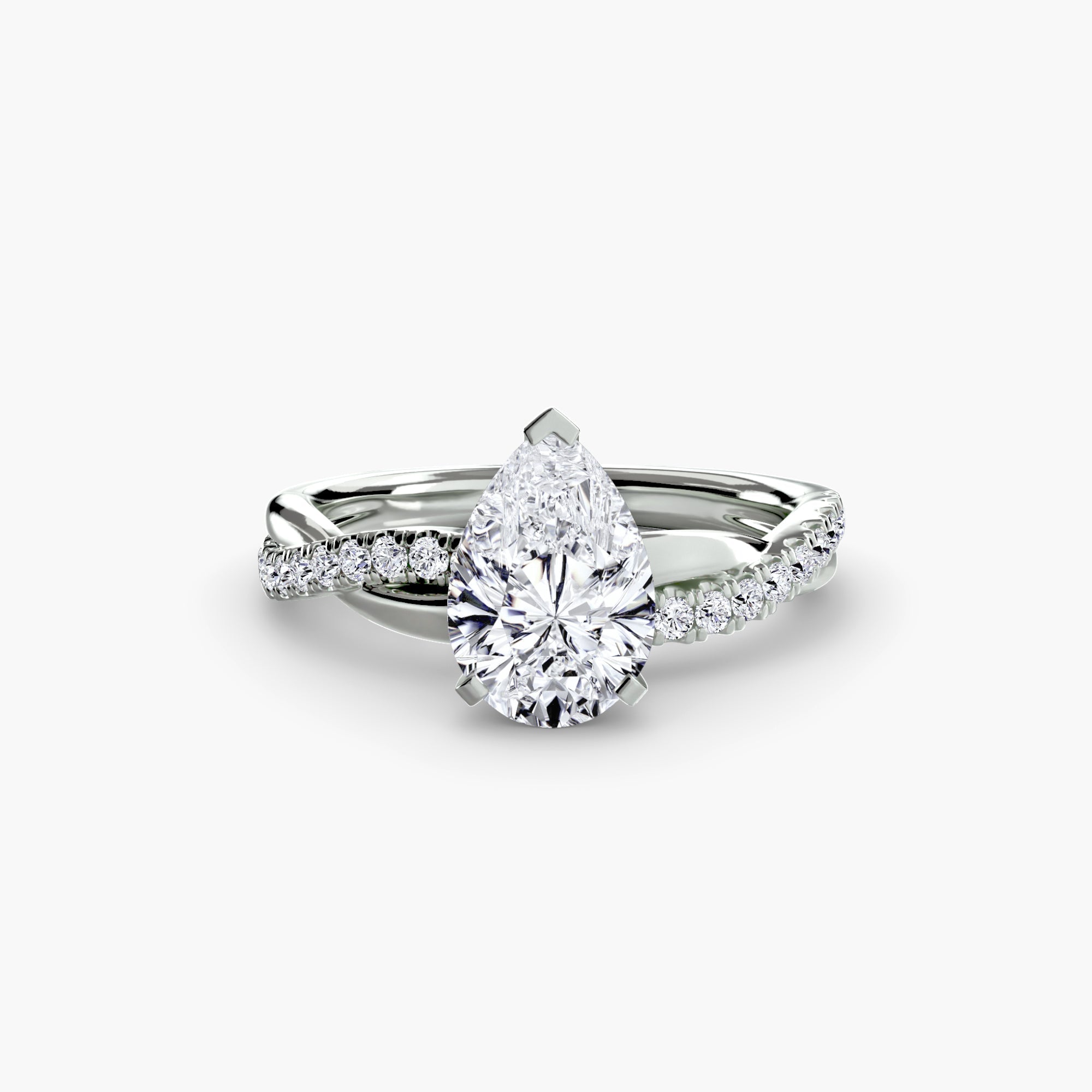 The Emerald Twist Pavé Ring EclectiCarat