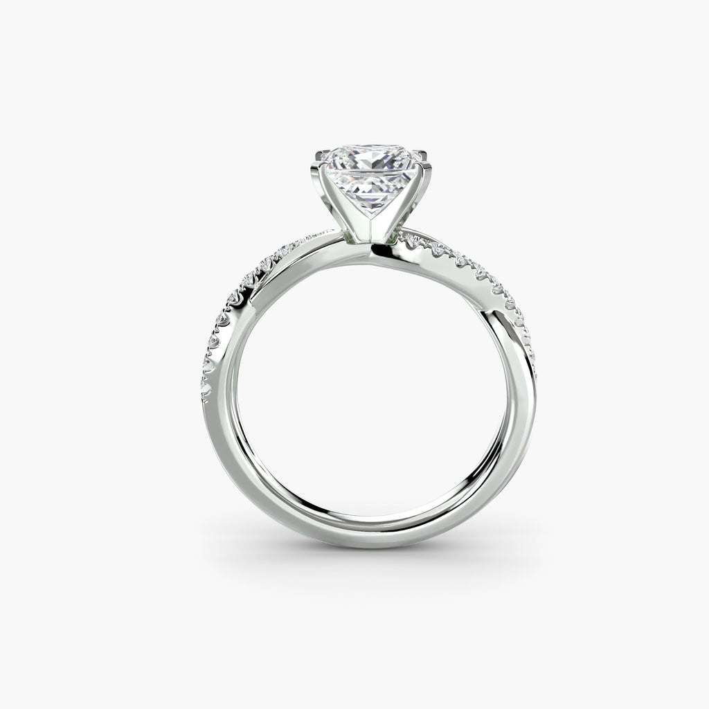 The Emerald Twist Pavé Ring EclectiCarat