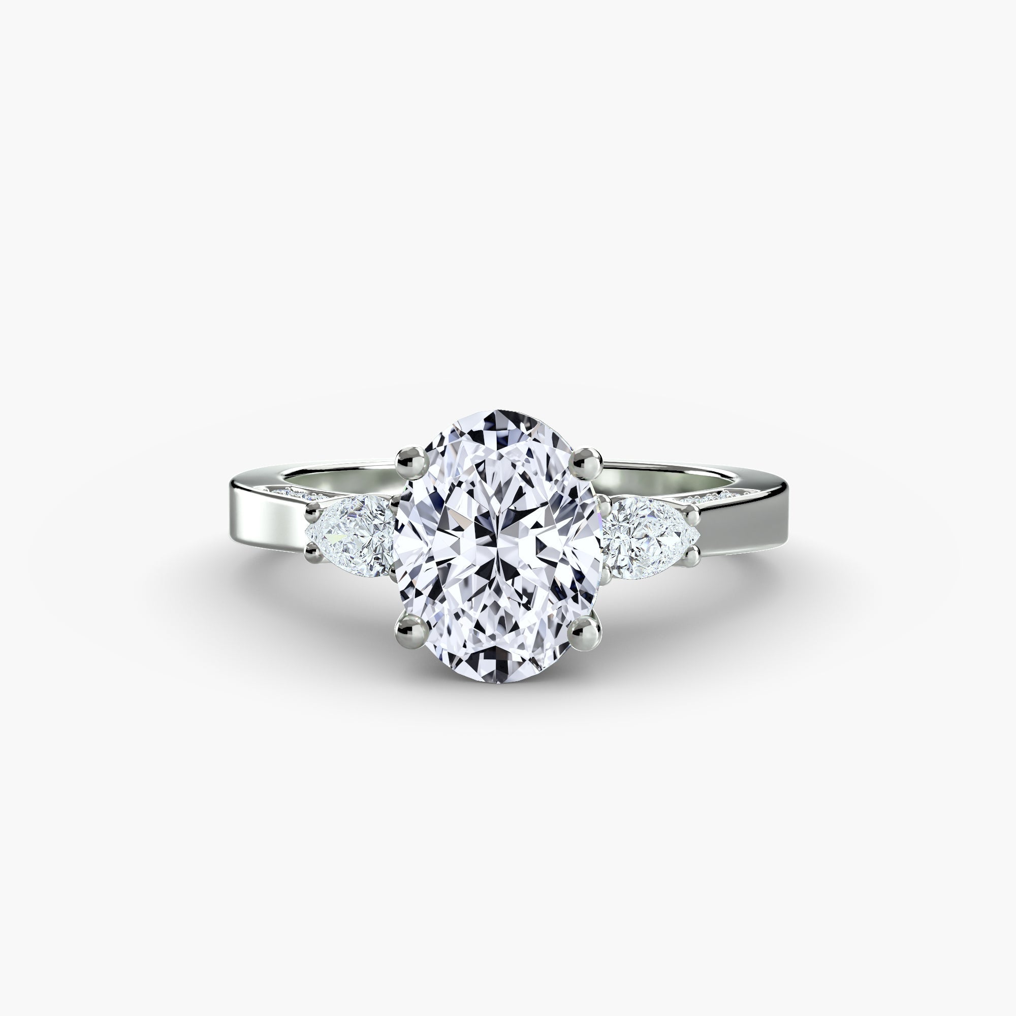 Three Stone with Pavé Shoulders EclectiCarat