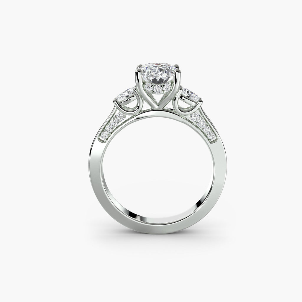 Three Stone with Pavé Shoulders EclectiCarat