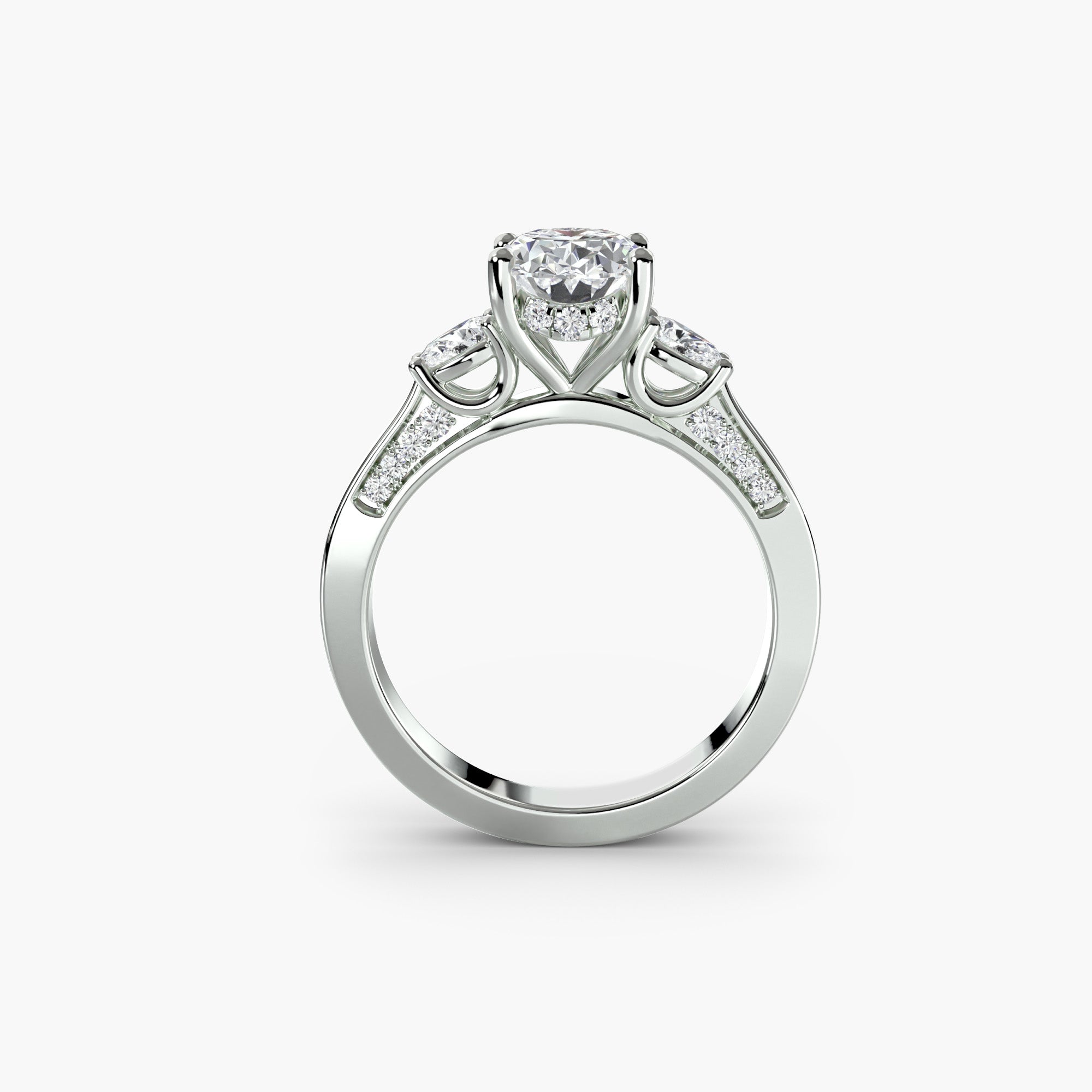 Three Stone with Pavé Shoulders EclectiCarat