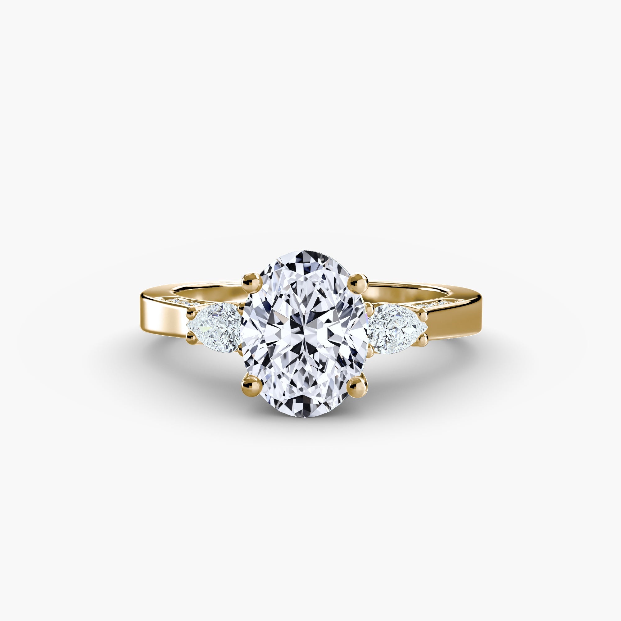 Three Stone with Pavé Shoulders EclectiCarat